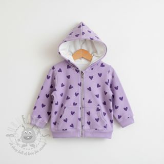 Bawełniana tkanina FLANNEL Hearts lavender
