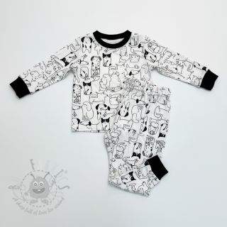 Bawełniana tkanina FLANNEL Dogs off white