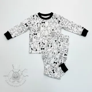 Bawełniana tkanina FLANNEL Dogs off white