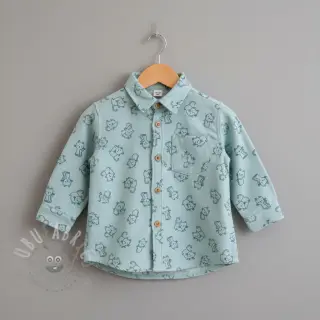 Bawełniana tkanina FLANNEL Cats mint