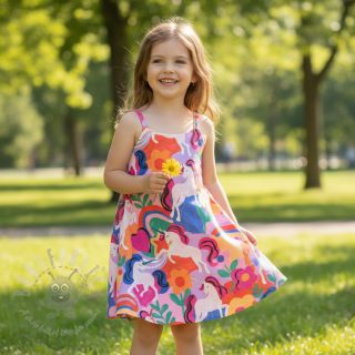 Bawełniana tkanina Unicorns multi digital print