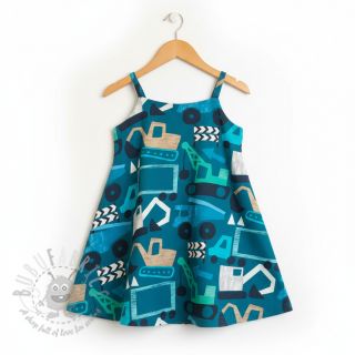 Bawełniana tkanina Vehicles petrol digital print