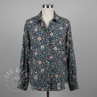 Bawełniana tkanina Flowers Tara navy design B digital print