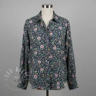 Bawełniana tkanina Flowers Tara navy design B digital print