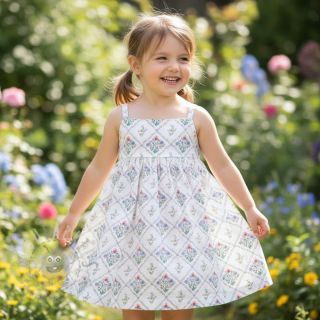 Bawełniana tkanina Flowers Tara off white design A digital print