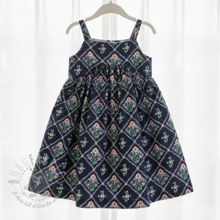 Bawełniana tkanina Flowers Tara navy design A digital print