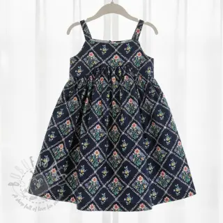 Bawełniana tkanina Flowers Tara navy design A digital print