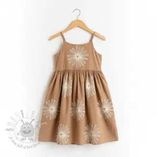Bawełniana tkanina EMBROIDERY Flowie cinnamon