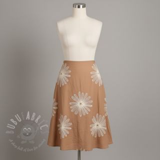 Bawełniana tkanina EMBROIDERY Flowie cinnamon