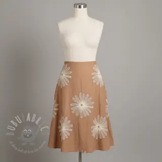 Bawełniana tkanina EMBROIDERY Flowie cinnamon