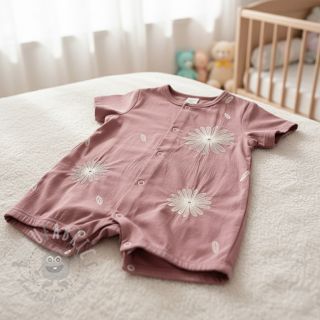 Bawełniana tkanina EMBROIDERY Flowie mauve