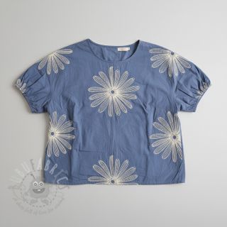 Bawełniana tkanina EMBROIDERY Flowie jeans