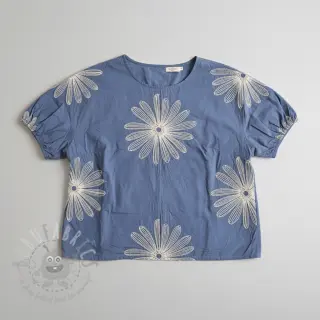 Bawełniana tkanina EMBROIDERY Flowie jeans