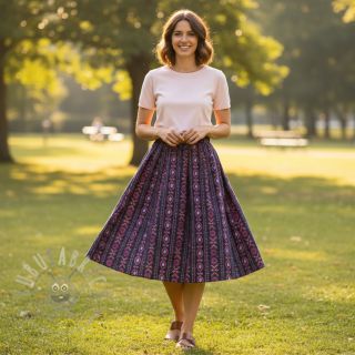 Bawełniana tkanina Motyw pasy granatowy nadruk cyfrowy