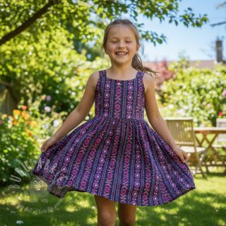 Bawełniana tkanina Motyw pasy granatowy nadruk cyfrowy