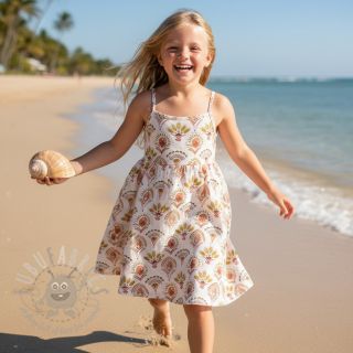 Bawełniana tkanina Motyw ecru nadruk cyfrowy