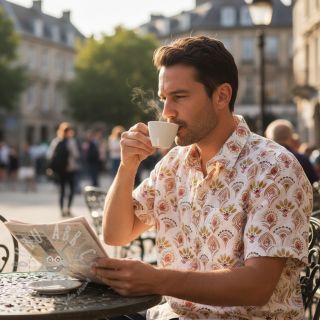 Bawełniana tkanina Motyw ecru nadruk cyfrowy