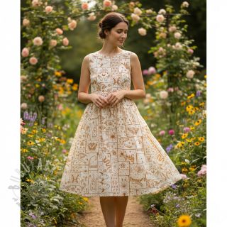 Bawełniana tkanina Boho ecru