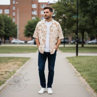 Bawełniana tkanina Boho ecru