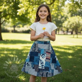 Bawełniana tkanina TWILL DENIM Mix print design B