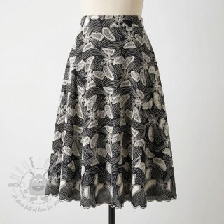 Bawełniana tkanina EMBROIDERY Amia czarna