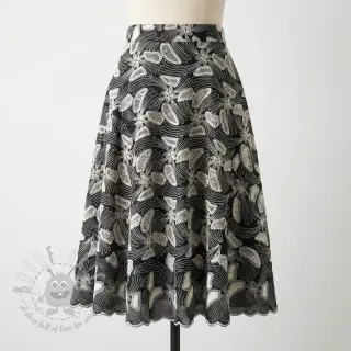 Bawełniana tkanina EMBROIDERY Amia czarna
