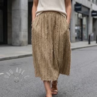 Bawełniana tkanina z lnem Vintage Fringe Stripe naturals