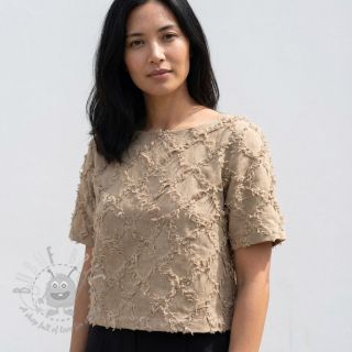 Bawełniana tkanina z lnem Vintage Fringe Diamonds naturals