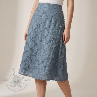 Bawełniana tkanina z lnem Vintage Fringe Diamonds blue