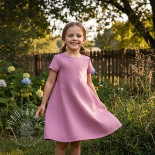 Bawełniana tkanina z lnem PREMIUM dawn pink