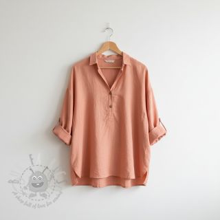 Bawełniana tkanina z lnem PREMIUM salmon