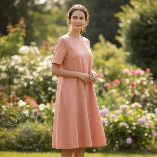 Bawełniana tkanina z lnem PREMIUM salmon