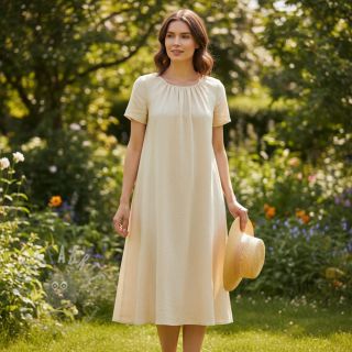 Bawełniana tkanina z lnem PREMIUM sand