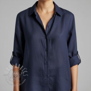 Bawełniana tkanina z lnem PREMIUM dark blue