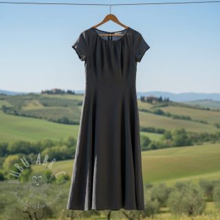 Bawełniana tkanina z lnem PREMIUM dark grey