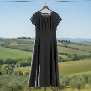 Bawełniana tkanina z lnem PREMIUM dark grey