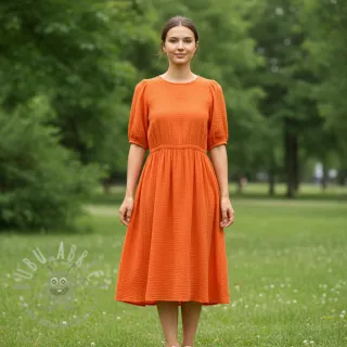 Bawełniana tkanina STRETCH Baby pomarańczowa