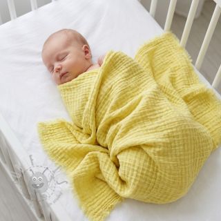 Bawełniana tkanina STRETCH Baby żółta