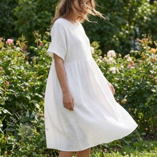 Bawełniana tkanina STRETCH Baby biała