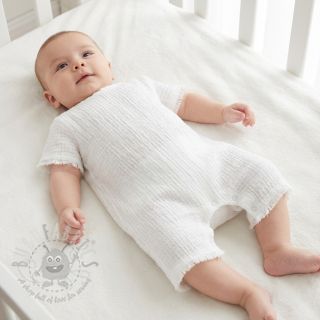 Bawełniana tkanina STRETCH Baby biała