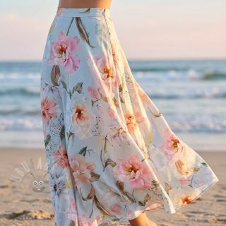 Bawełniana tkanina SATIN Oahu green digital print