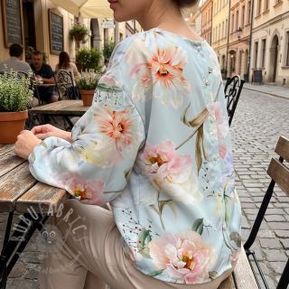 Bawełniana tkanina SATIN Oahu green digital print