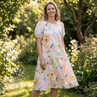 Bawełniana tkanina SATIN Oahu pink digital print