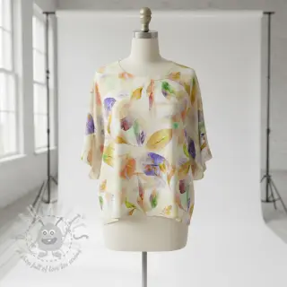 Bawełniana tkanina SATIN Hawaii yellow digital print