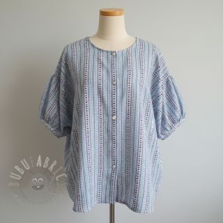 Bawełniana tkanina JACQUARD Hearts light blue