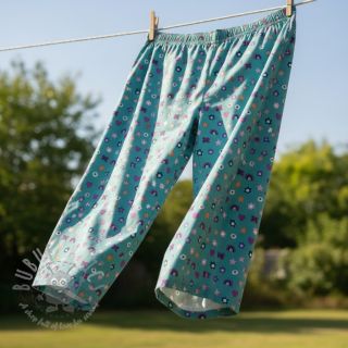 Bawełniana tkanina Love light petrol