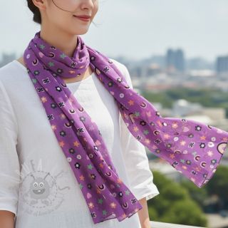 Bawełniana tkanina Love mauve