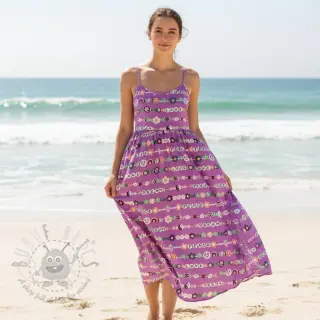 Bawełniana tkanina Love dream mauve