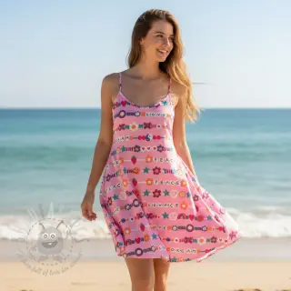 Bawełniana tkanina Love dream pink