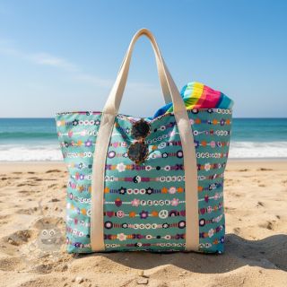 Bawełniana tkanina Love dream light petrol